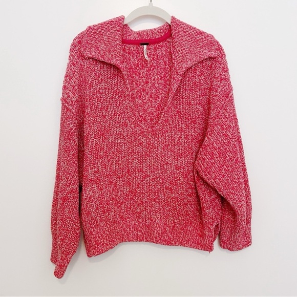 FP Movement by Free People V-Neck Sweater in Pink. large - Picture 11 of 14